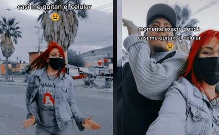 ¡Se salvó! Joven graba TikTok en la calle e intentan robarle su celular    