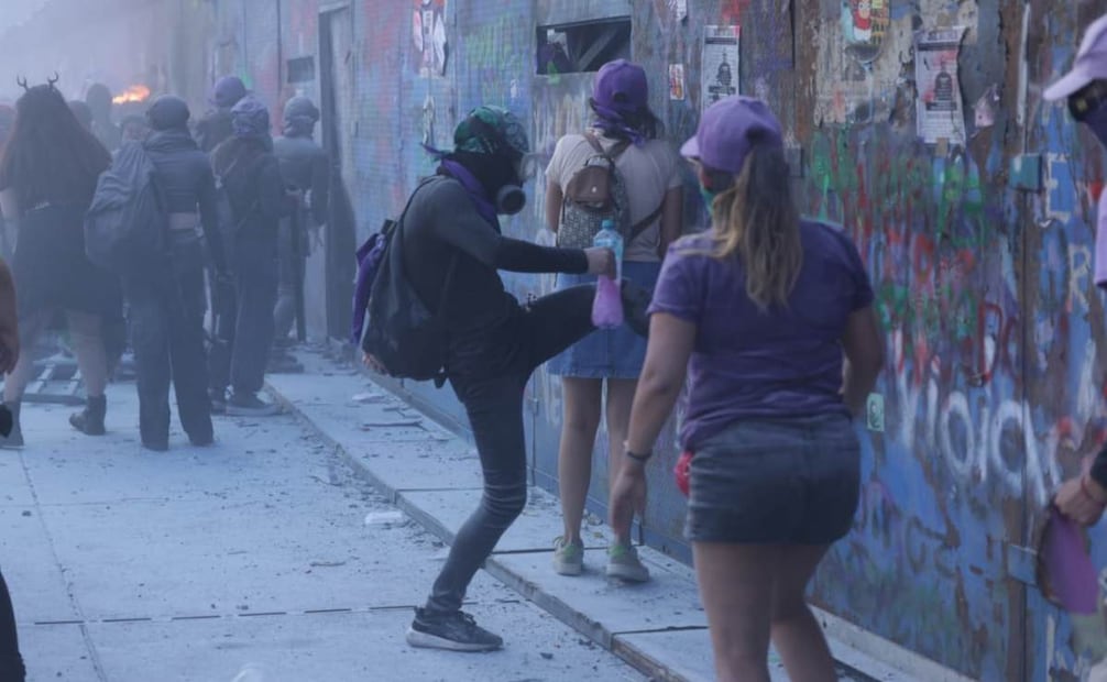 Aspectos de la marcha por el Día Internacional de la Mujer este domingo 8 de Marzo de 2026 en la Ciudad de México. Foto: Fernanda Rojas/ EL UNIVERSAL