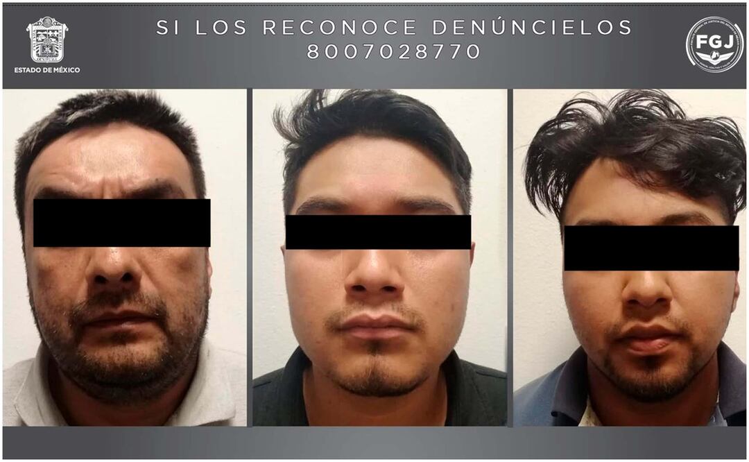 Sentencian a 66 años de prisión a Cristian Jesús Estrada Hernández, Ángel Eduardo Romero Bautista y Marco Antonio Villavicencio Espinoza, acusados del homicidio de tres personas en Naucalpan. Foto: Especial