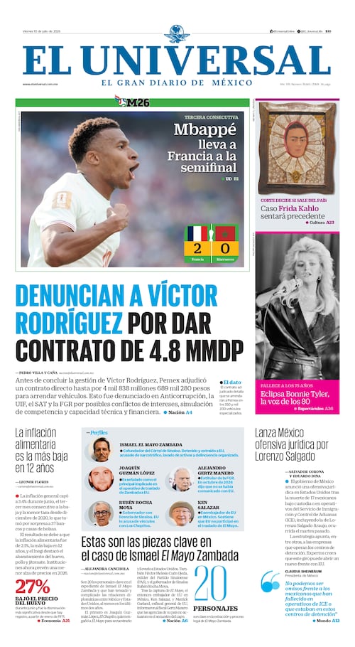 Portada impresa del 10 de julio de 2026