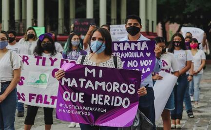 Manifestantes piden justicia para Karen en Matamoros, Tamaulipas