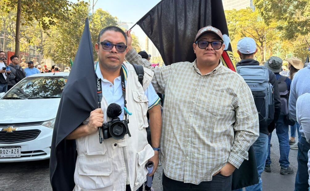 Christian, joven que asistió a la marcha de la Generación Z en CDMX ante el aumento de la violencia en México (15/11/2025). Foto: Sharon Mercado / EL UNIVERSAL