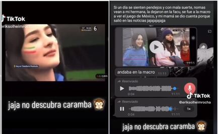 Joven se va de pinta para ver el partido en la Macroplaza; sale en la tele y la descubren