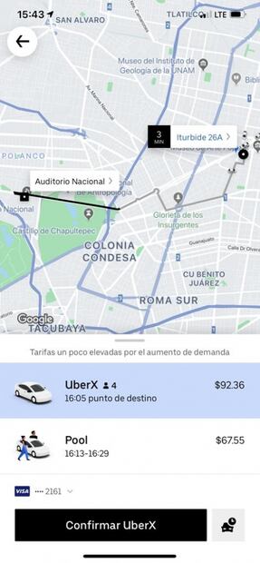 Paro de taxistas provoca tarifas elevadas en apps
