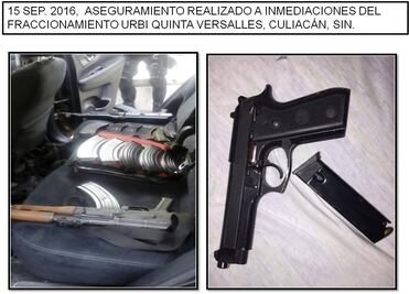 Ejército lleva aseguradas en Sinaloa armas y granadas