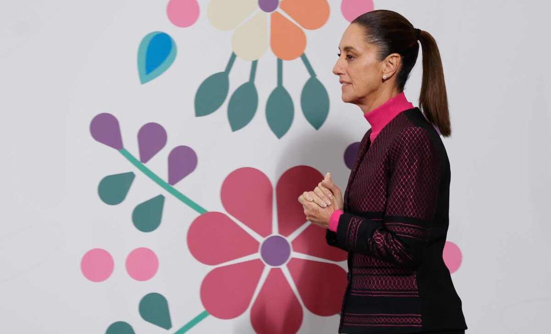La presidenta Claudia Sheinbaum durante la mañanera de este 22 de julio del 2025. Foto: Diego Simón / EL UNIVERSAL.