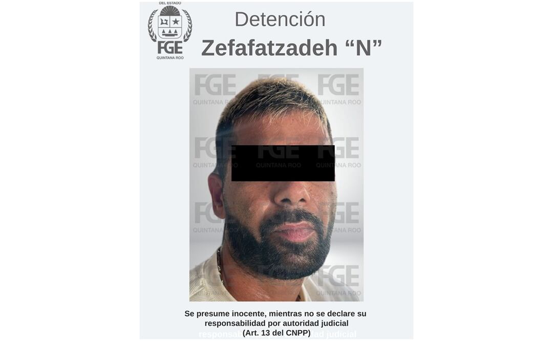 Zefafatzadeh “N”, una persona de nacionalidad extranjera es detenido por maltrato animal contra un perrito en Quintana Roo. Foto: Especial