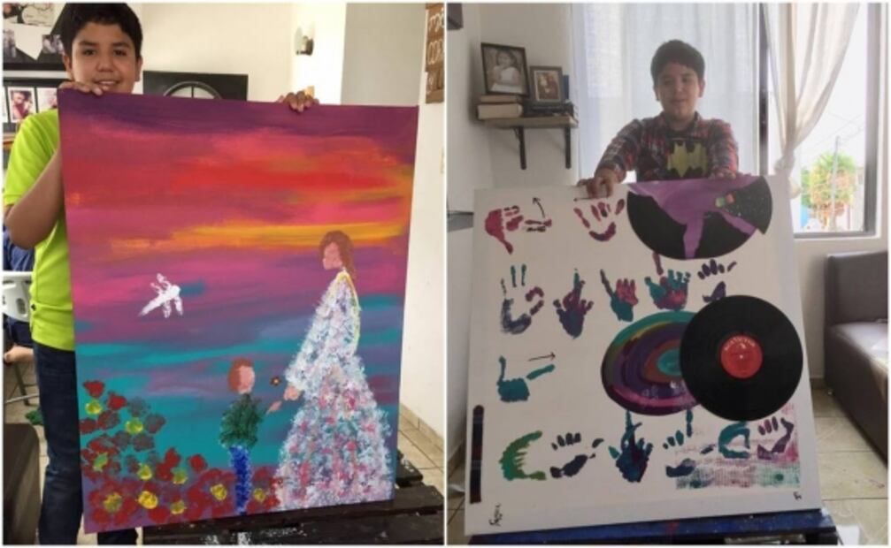 Joven autista en Tamaulipas se refugia en la pintura; lleva 4 exposiciones