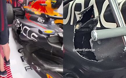 Así quedó el monoplaza de Checo Pérez tras chocar con Lewis Hamilton