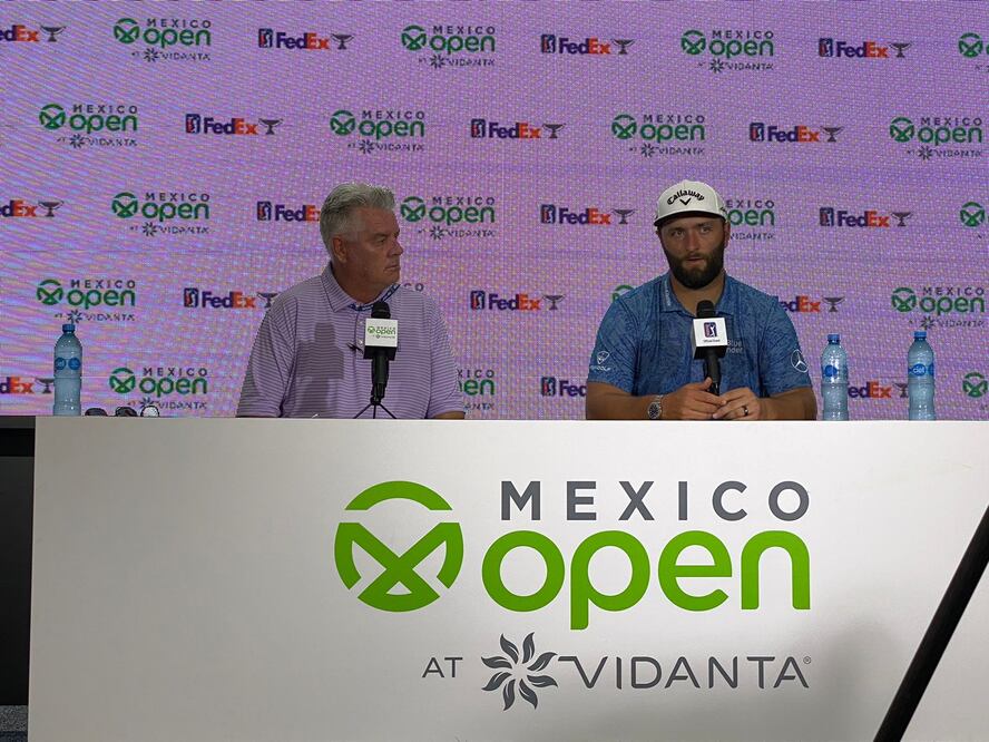 Jon Rahm en conferencia de prensa del México Open at Vidanta / Foto: Nicolás Schiller Solti - EL UNIVERSAL