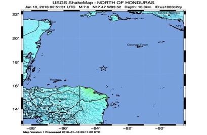 Alertan de tsunami en el Caribe por sismo de 7.8 grados en Honduras