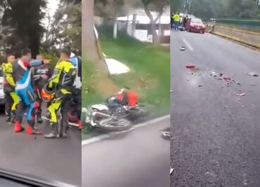 Motociclistas accidentados: reportan 2 heridos graves en autopista México-Cuernavaca