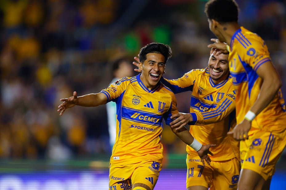 Tigres en festejo de gol, durante la Jornada 5 del Clausura 2026 ante Mazatlán - Foto: Imago7