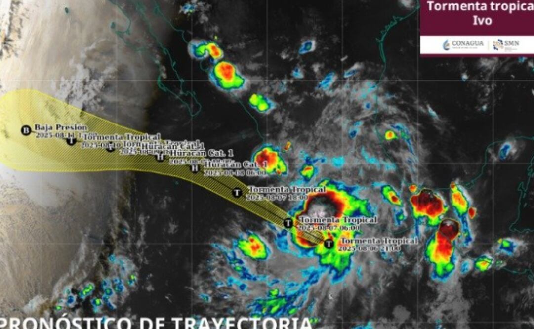 Tormenta Tropical Ivo avanza por el Pacífico; afecta 3 estados y podría intensificarse a huracán categoría 1. Foto: tomada de CONAGUA