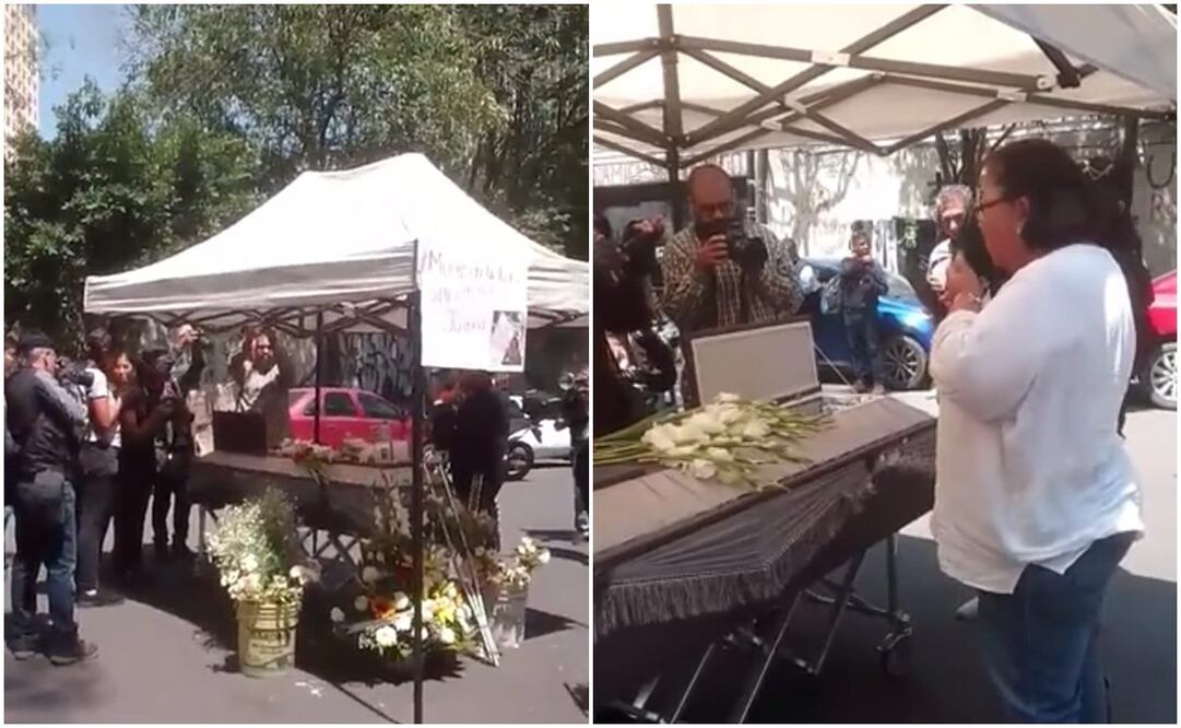 Misa de cuerpo presente a activista indígena trans frente a la Segob. Foto: Captura de pantalla