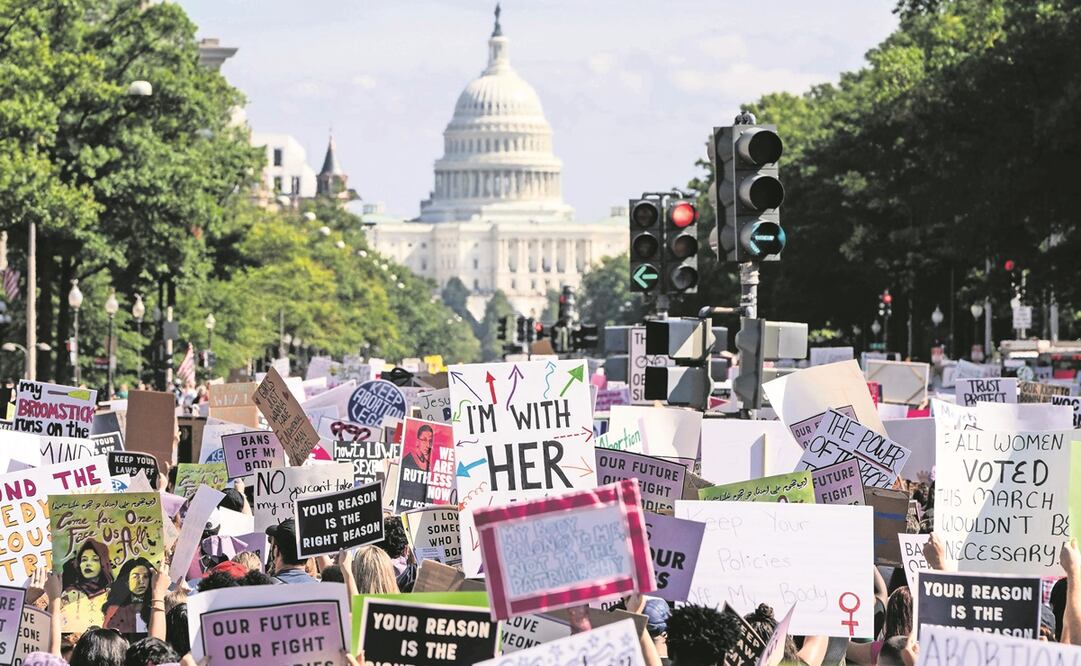 Una marcha en defensa de los derechos reproductivos de las mujeres, frente al Capitolio de EU, el pasado 2 de octubre. Foto: AFP