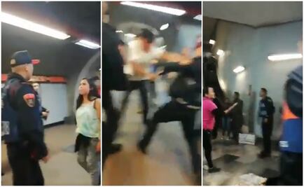 "A ver pégame, a ver pégame"; captan pelea de ambulantes y policías en estación Mixcoac