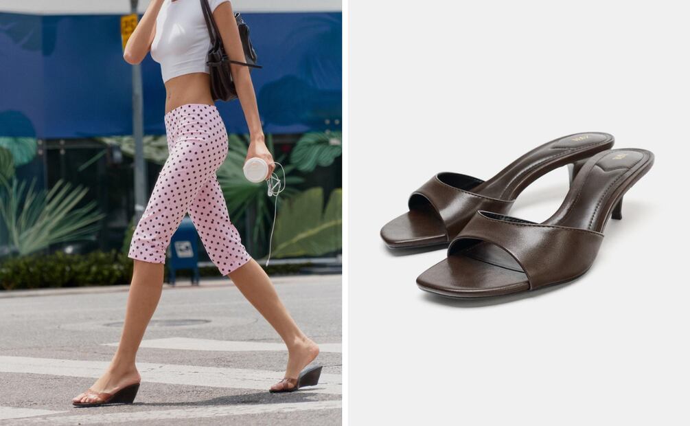 Unas sandalias como estas pueden hacer más elegante el look. Foto: Zara