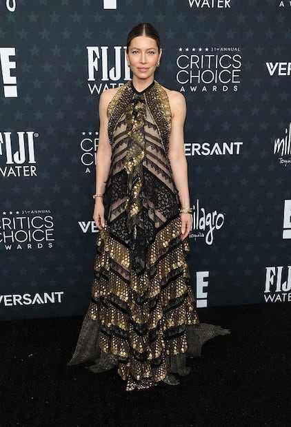 Jessica Biel en los Critics Choice Awards. Foto: AFP