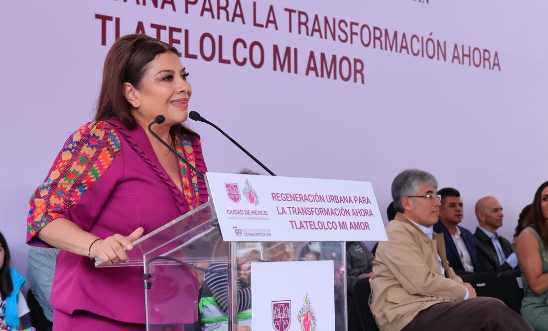 Clara Brugada anuncia inversión de 35 mdp para atender daños estructurales en 90 edificios de Tlatelolco. (Foto: especial)