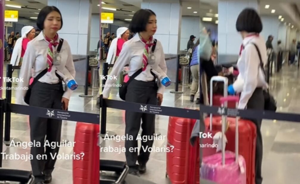 Captan a "la doble" de Ángela Aguilar en aeropuerto