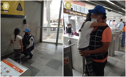 Policías ayudan a niña que trataba viajar sola en el Metro de la CDMX para buscar a su papá