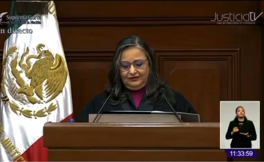 Ministra presidenta de la Suprema Corte de Justicia de la Nación. Foto: Captura de pantalla