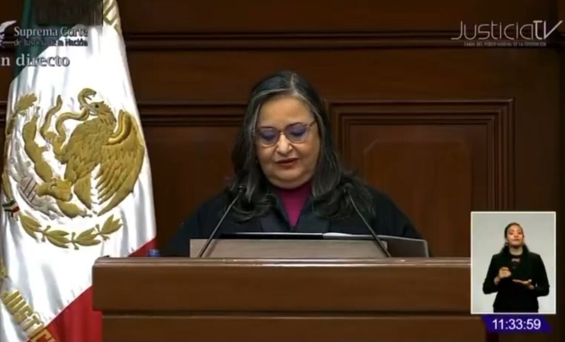 Ministra presidenta de la Suprema Corte de Justicia de la Nación. Foto: Captura de pantalla