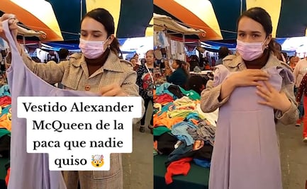 Tiktoker encuentra en paca vestido "Alexander McQueen"; ¿qué tianguis de lujo hay en CDMX?