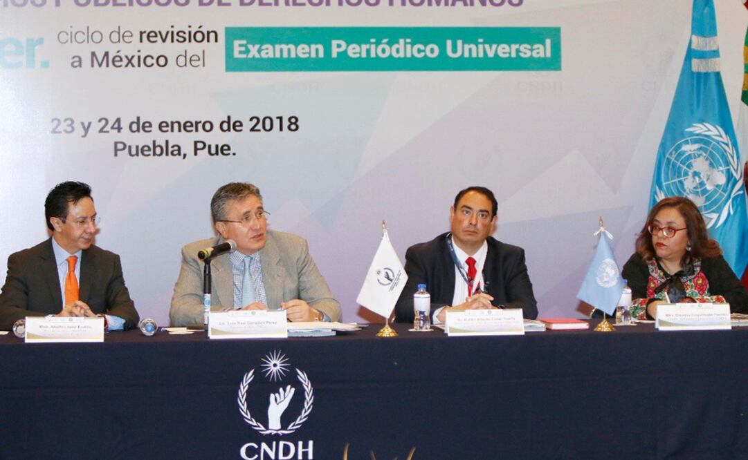 El ómbudsman nacional habló ante los 32 integrantes de la Federación Mexicana de Organismos Públicos de Derechos Humanos.  /Especial