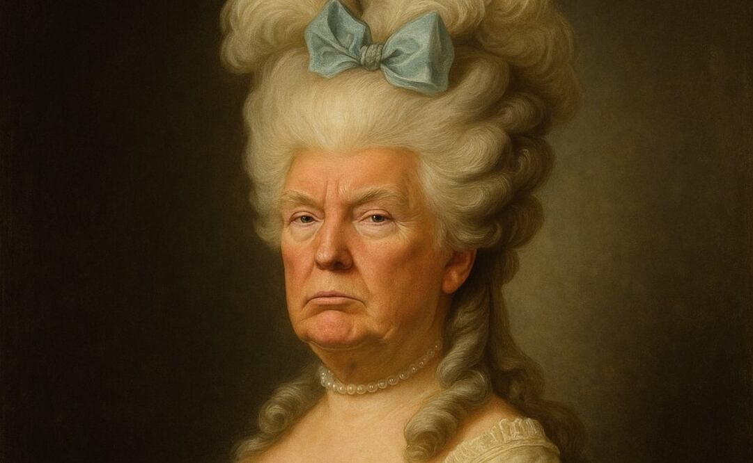 Trump como la reina María Antonieta. (02/10/25) Foto: @GovPressOffice