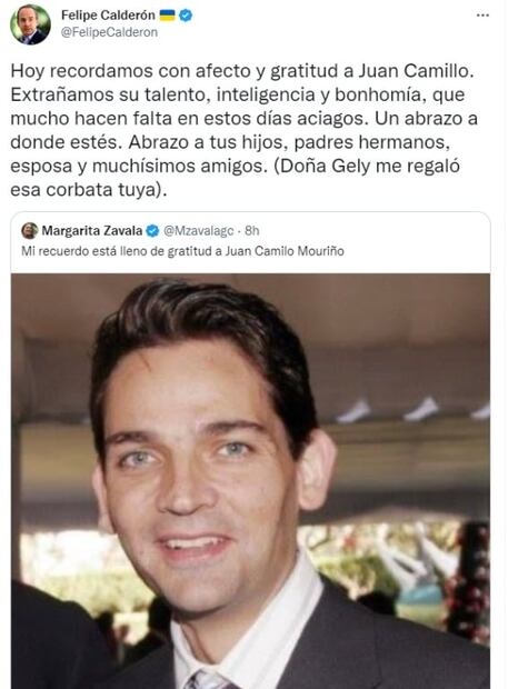 Felipe Calderón y Margarita Zavala recuerdan a Juan Camilo Mouriño a 14 años de su muerte