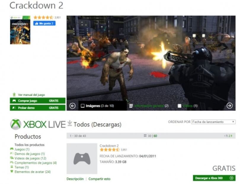 Xbox ofrece juegos gratis