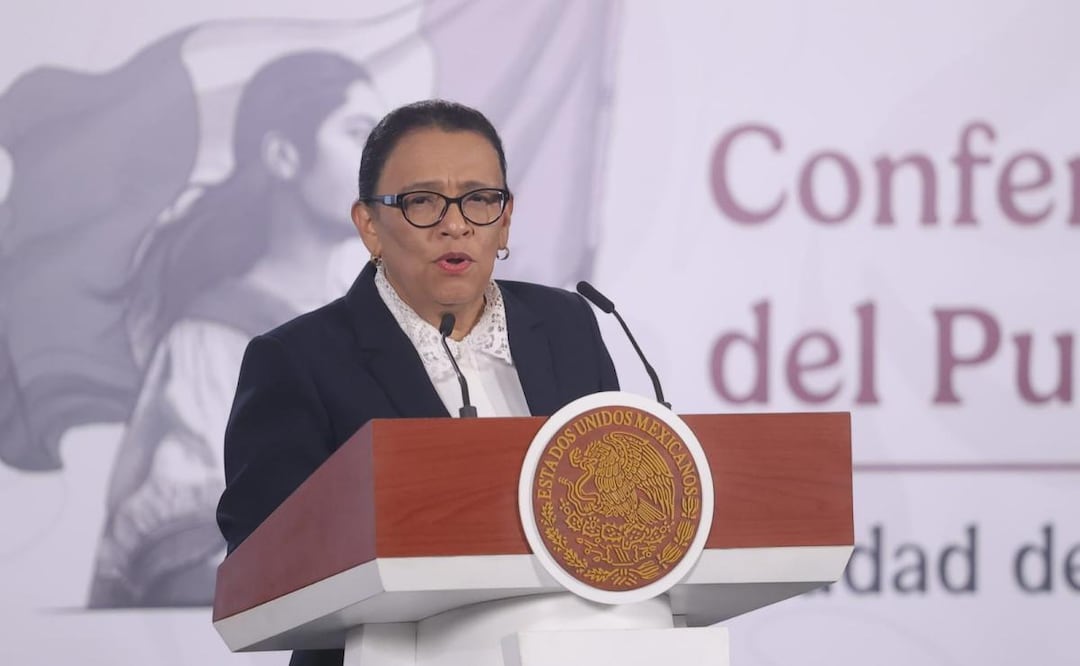 Rosa Icela Rodríguez, titular de la Segob durante la conferencia de prensa de la presidenta Claudia Sheinbaum desde Palacio Nacional este 11 de junio. Foto: Gabriel Pano / EL UNIVERSAL