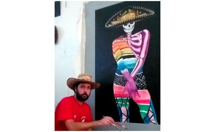 Bob Marley y Pablo Escobar, otros personajes que pinta el autor del Madero intervenido