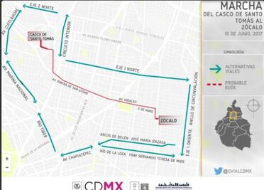 Mapa. Alternativas viales por marcha para recordar "El Halconazo"