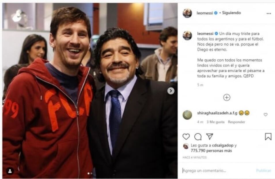 Diego Maradona es eterno: Lionel Messi