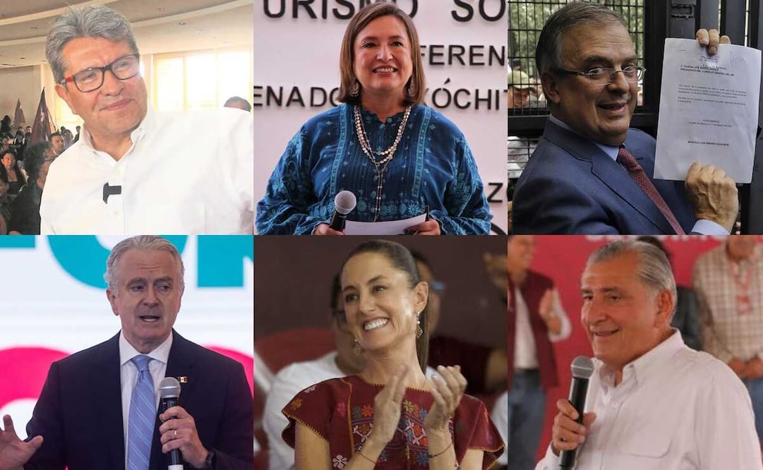 Aspirantes a candidatos presidenciales de Morena y el Frente Amplio por México. Foto: EL UNIVERSAL