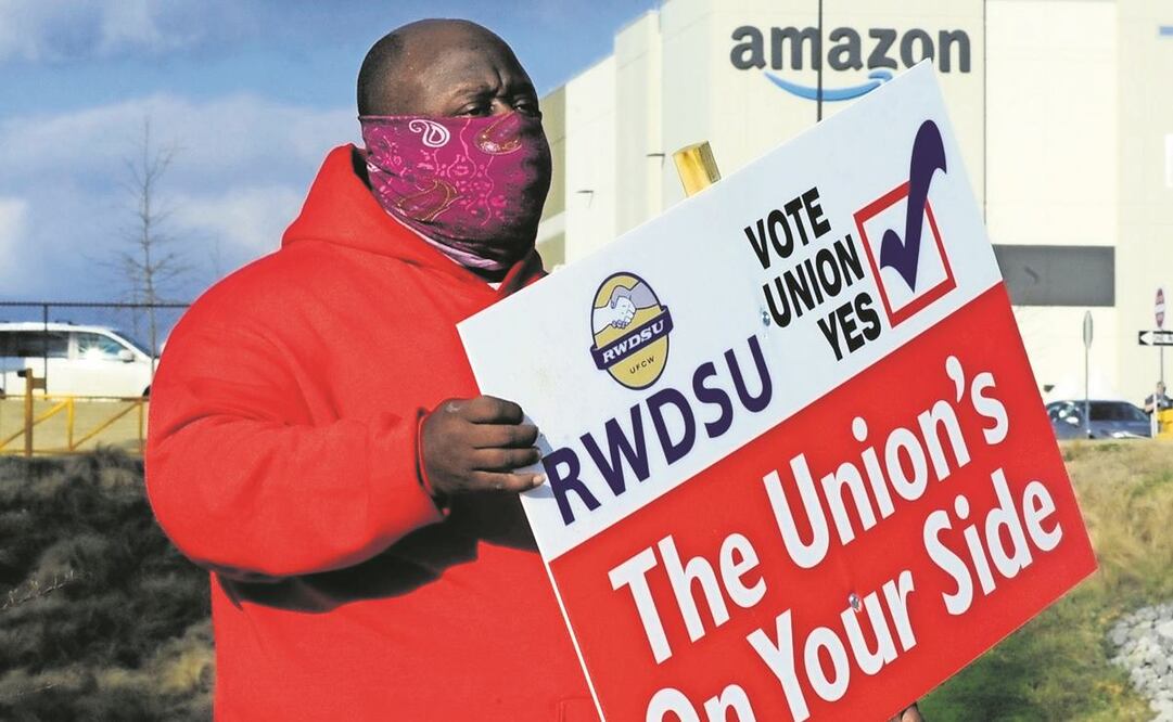 Amazon, que es el segundo empleador de la Unión Americana por detrás de la cadena de supermercados Walmart, no cuenta con trabajadores sindicalizados. Foto: AP.