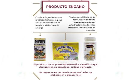 Alerta la Cofepris sobre estos productos "chupapanza"