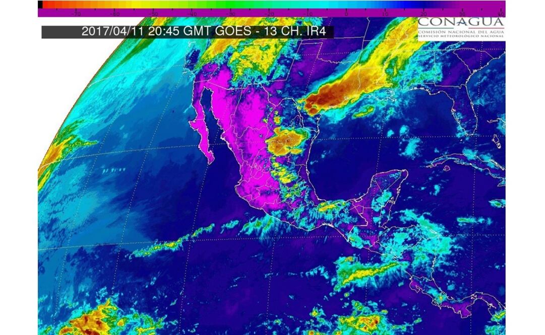 El Servicio Meteorológico Nacional difundió esta imagen de la interacción del Frente Frio 40 con una zona de inestabilidad/Tomada de @conagua_mx