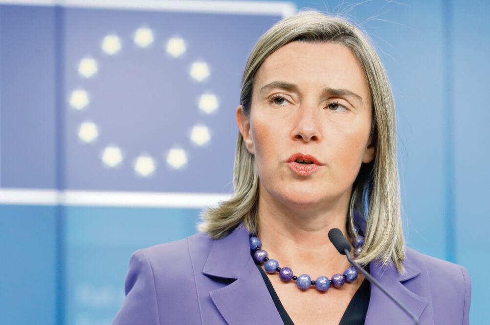Mantienen apoyo. La UE no interrumpirá el Grupo Internacional de Contacto, dijo la jefa diplomática de la UE, Federica Mogherini. (STEPHANIE LECOCQ. EFE)
