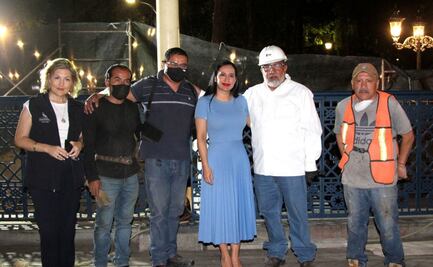 Luego de cinco años, reinstalan barandal del Kiosco Morisco