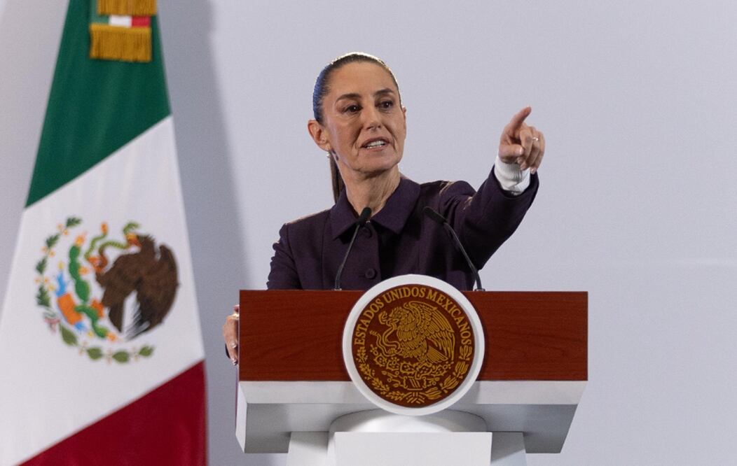 La presidenta de México, Claudia Sheinbaum, en la mañanera del viernes 22 de noviembre.
Foto: EL UNIVERSAL / Hugo Salvador