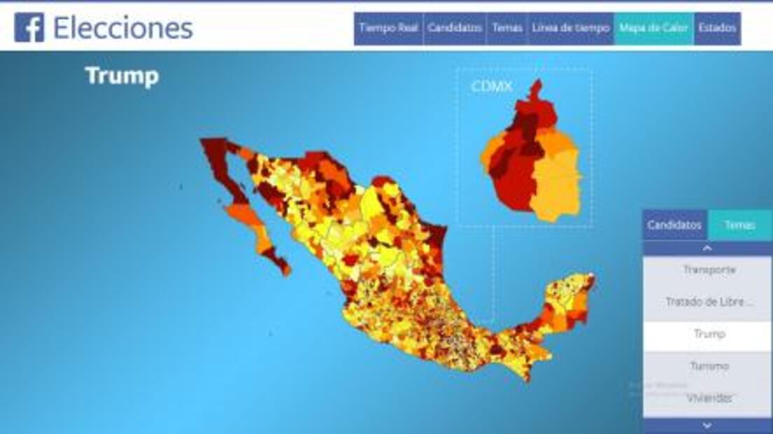 Relación México- EUA se posiciona en Facebook, previo al debate
