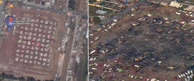 Fotografías. El mercado de Tultepec antes y después de la explosión