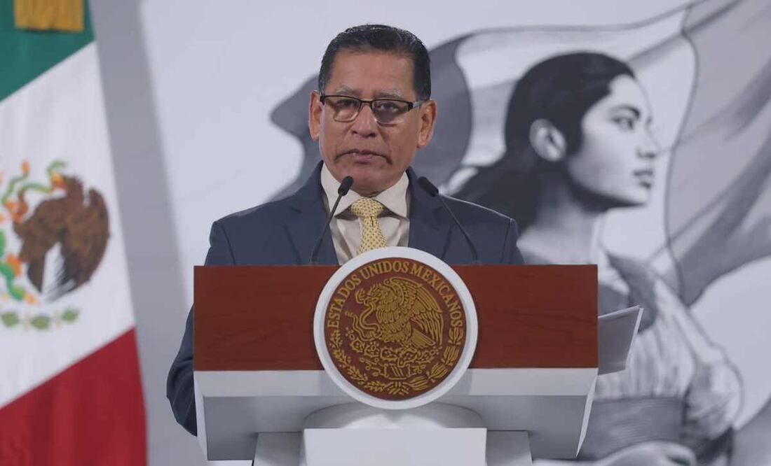 Octavio Sánchez Guillén, titular del proyecto del Corredor Interoceánico del Itsmo de Tehuantepec, durante la mañanera del 30 de octubre del 2025. Foto: Gabriel Pano / EL UNIVERSAL