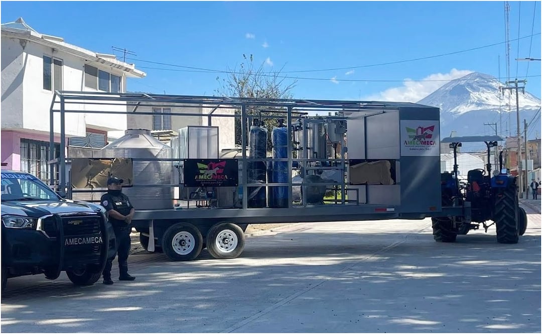Purificadora de agua móvil en Amecameca. Foto: Especial