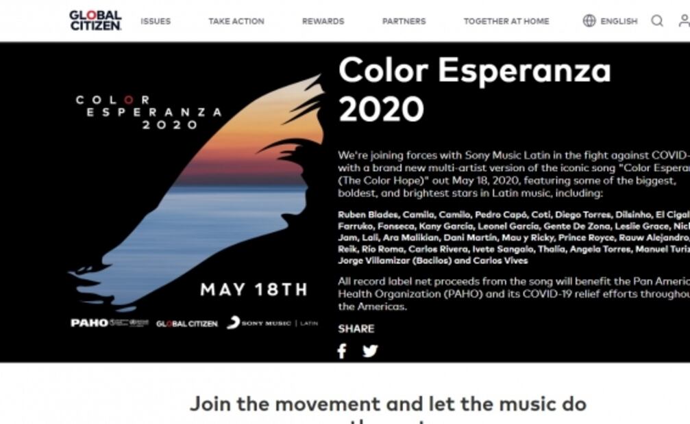 Thalía, Carlos Rivera y otros famosos hacen versión de "Color Esperanza"