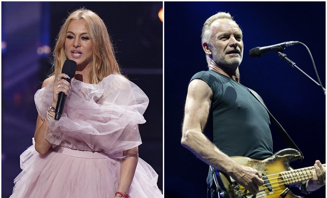 Paulina Rubio y Sting se subirán al escenario de los premios. Foto: Archivo